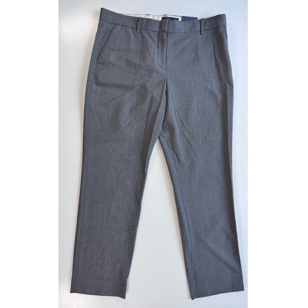 NWT GAP True Straight Mid-Rise Stretch Trouser Dress Pant Womens 12R Gray